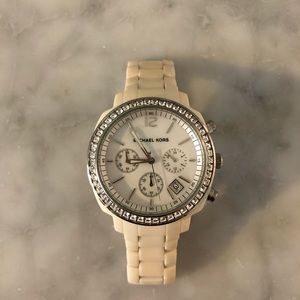 Michael Kors White Coated Watch
